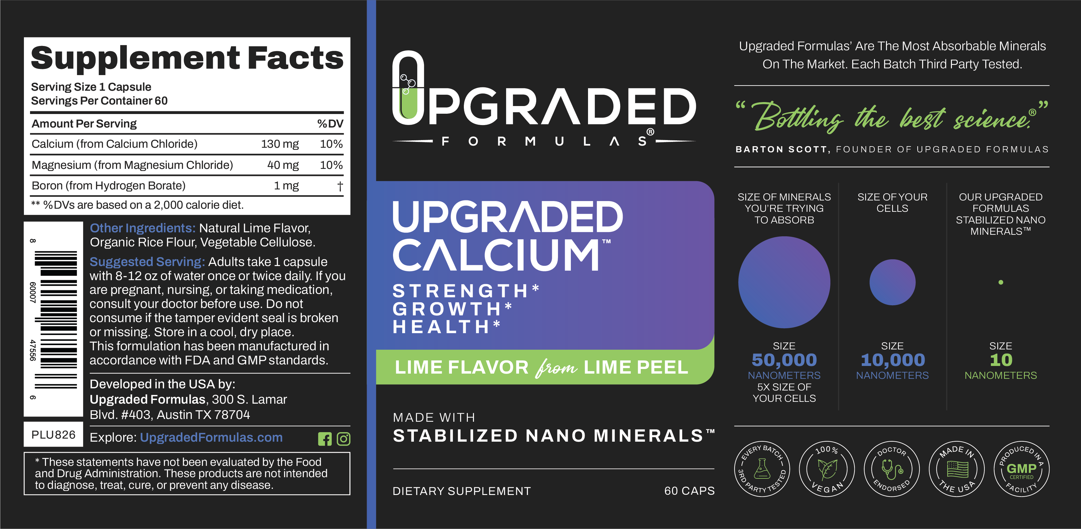 Upgraded Calcium 60 ct Capsules - Upgraded Formulas®